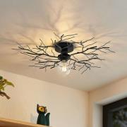 Lindby plafondlamp Vetki, Ø 60 cm, zwart, 1-lamp, metaal