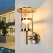 Lindby buitenwandlamp Noemi, grijs, roestvrij staal, 32cm