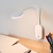 Lindby LED wandlamp Milow, wit, 39,5 cm, USB-aansluiting