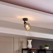 Lindby Eudoria plafond-spot 1-lamp zwart/goud