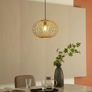 Lindby Solvira hanglamp, bamboe vlechtwerk, rond