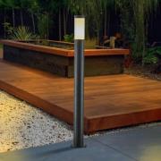 Lindby Statius tuinpadverlichting, zwart/opaal, ijzer, 100 cm