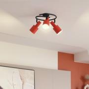 Lindby plafondspot Ovelia, oranje/zwart, 3-lamps, E27