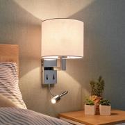 Lucande Taron stoffen wandlamp met leeslamp