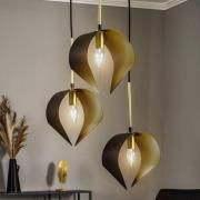 Lucande Mikolay hanglamp, 3-lamps, zwart