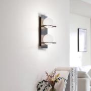 Lucande wandlamp Kulka, 2-lamps, zwart, glas, G9