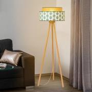 Vloerlamp Hampton Boho groen ornament/jute