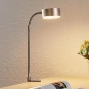 Lindby Kaylou klemlamp, bronskleurig, flexibele arm, aluminium