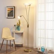 Lindby Felicia uplighter vloerlamp met leeslamp, messing