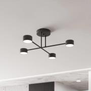 Modus 4 plafondlamp, staal, 4-lamps, GX53, zwart