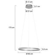 Ringlux hanglamp, Ø 60 cm, 2-lamps, staal