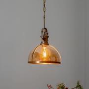 Hanglamp AV-5063-1E met glazen kap, antiekgoud