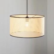 Hanglamp Roller van rotan, beige/zwart