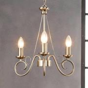 Lindby kroonluchter Marnia, 3-lamps, Ø 40 cm, antiek messing, E14