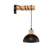 Wandlamp Arik zwart van metaal en hout