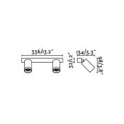 Wandspot Stan, wit, aluminium, breedte 33,6 cm, 2-lamps.