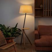 Treewood vloerlamp, essen/beige, stof/hout, hoogte 175 cm