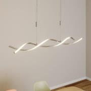 Lindby LED hanglamp Auron, nikkelkleurig, metaal, dimbaar