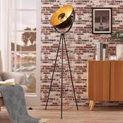 Zwart-gouden tripod vloerlamp Meline