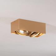 Plafondspot Riesta, goud, 2-lamps