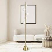 Pomi vloerlamp, 5-lamps, goud/wit, glas, hoogte 170 cm