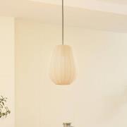 Lindby hanglamp Helin, beige, Ø 30 cm, stof