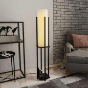 Vloerlamp 8125, zwart/wit, metaal/canvas, hoogte 130 cm