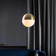 Hanglamp Bastos 2101, antiek goud, opaalglas, Ø 20 cm