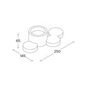 Chio plafondlamp, wit, gips, 25 cm lang, GX53
