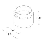 Syme plafondlamp, wit/zwart, rond, Ø 11 cm, gips, GX53