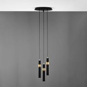 Hanglamp Alas, 3-lamps, zwart, metaal, GU10