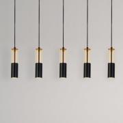 Merrygold hanglamp, zwart/oranje, metaal, GU10, 5-lamps.