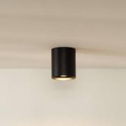 Bodi plafondspot, rond, zwart, Ø 8 cm, 1-lamp, aluminium