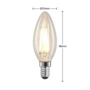 LED lamp E14 4W 2.700K kaars, filament, dimbaar