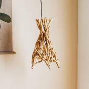 Agar hanglamp met houten kap