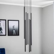 Hanglamp Las, 7-lamps, zwart