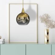 Hanglamp Monte van glas, 1-lamp, goud