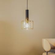 Hanglamp Viva, rook/zwart/messing, 1-lamp