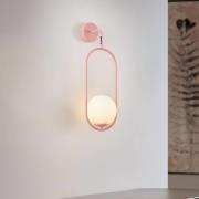 Wandlamp Samba, 1-lamp, roze/wit
