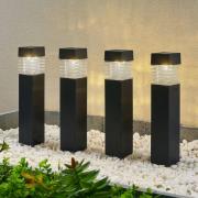 Lindby Fanney LED solar-aardspies, 4 per set