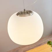 Glazen hanglamp Ginevra, rond, wit, 38 cm