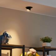 Lindby plafondspot Thorid, Ø 9 cm, zwart, metaal, GU10