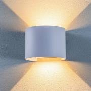 Lindby LED buitenwandlamp Nivar, rond, wit, metaal