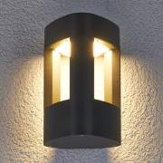 Pirron buitenwandlamp, driehoekig, aluminium, zwart