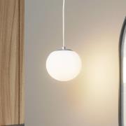 Lucande hanglamp Bidolo, chroomkleurig, glas, Ø 15 cm, IP44