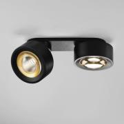 EGG LED spot Clippo Optic Duo, zwart/goud, 2-lamps DTW