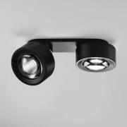 EGG LED spot Clippo Optic Duo, zwart/zwart, 2-lamps DTW