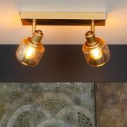 Plafondspot Bjorn, 2-lamps, goud/messing