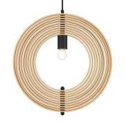 Hanglamp Maytoni Roots, bolvorm, Ø 43 cm, beige, hout