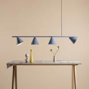 Hanglamp Form 4, metaal, kegel, 4-lamps, lichtblauw